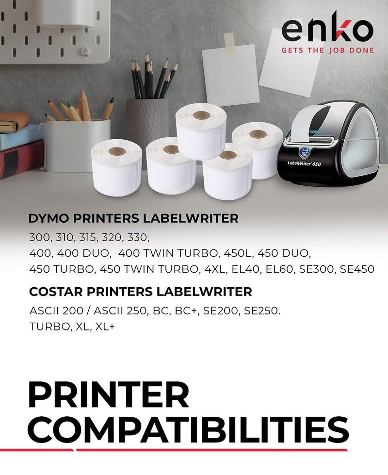 enKo Products enKo (12 Rolls / 12000 Labels) 30334 Dymo Compatible Multipurpose Barcode (1-1/4" x 2-1/4") - Image 3